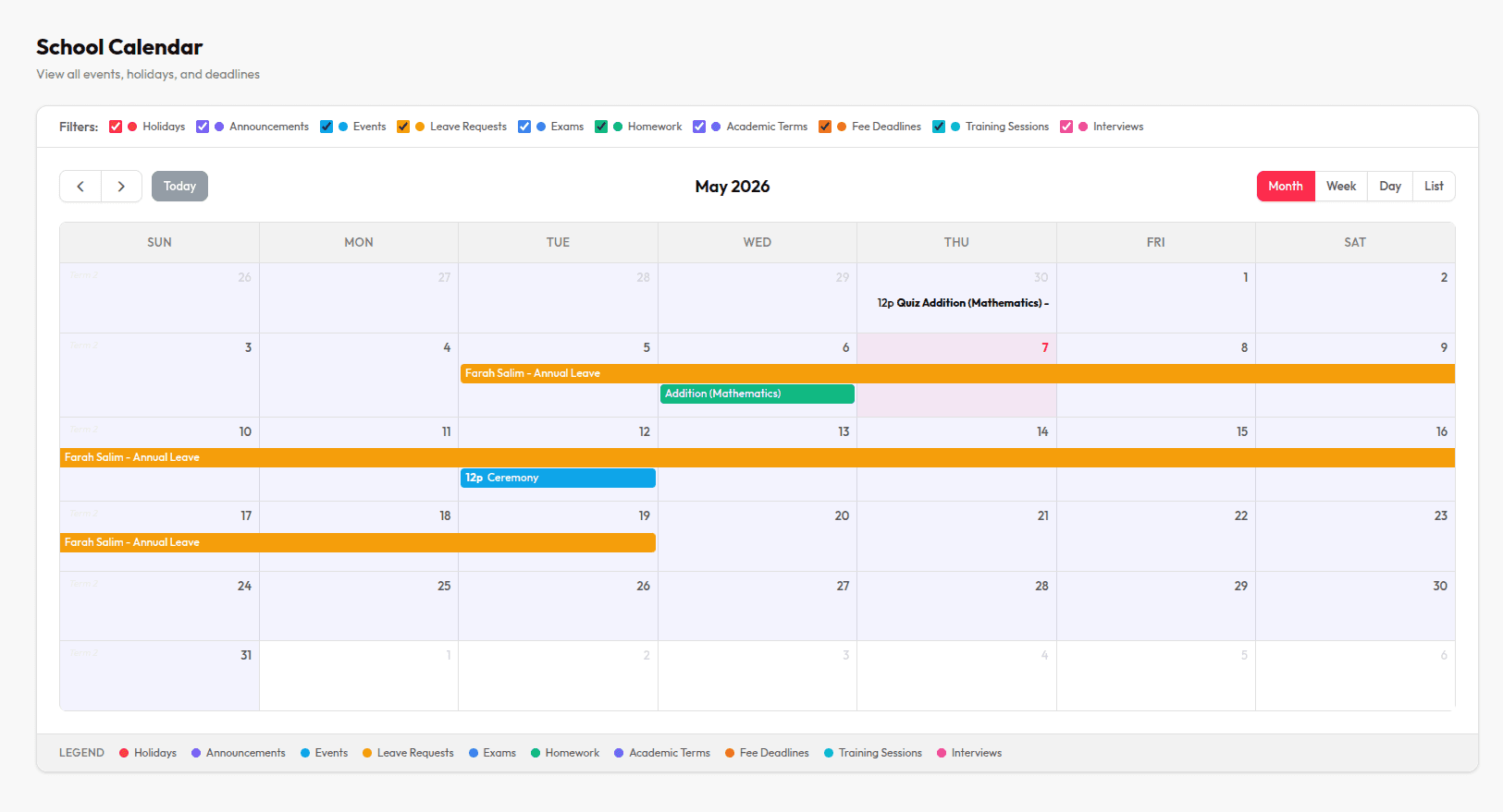 Calendar