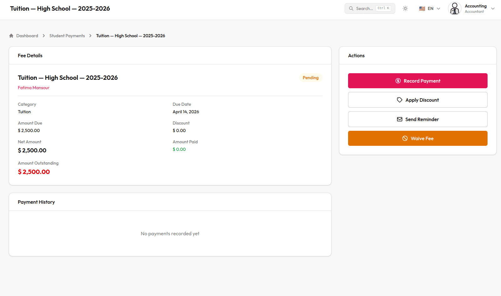 Payments management