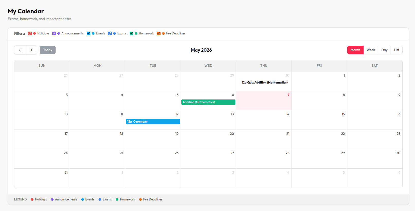 Calendar