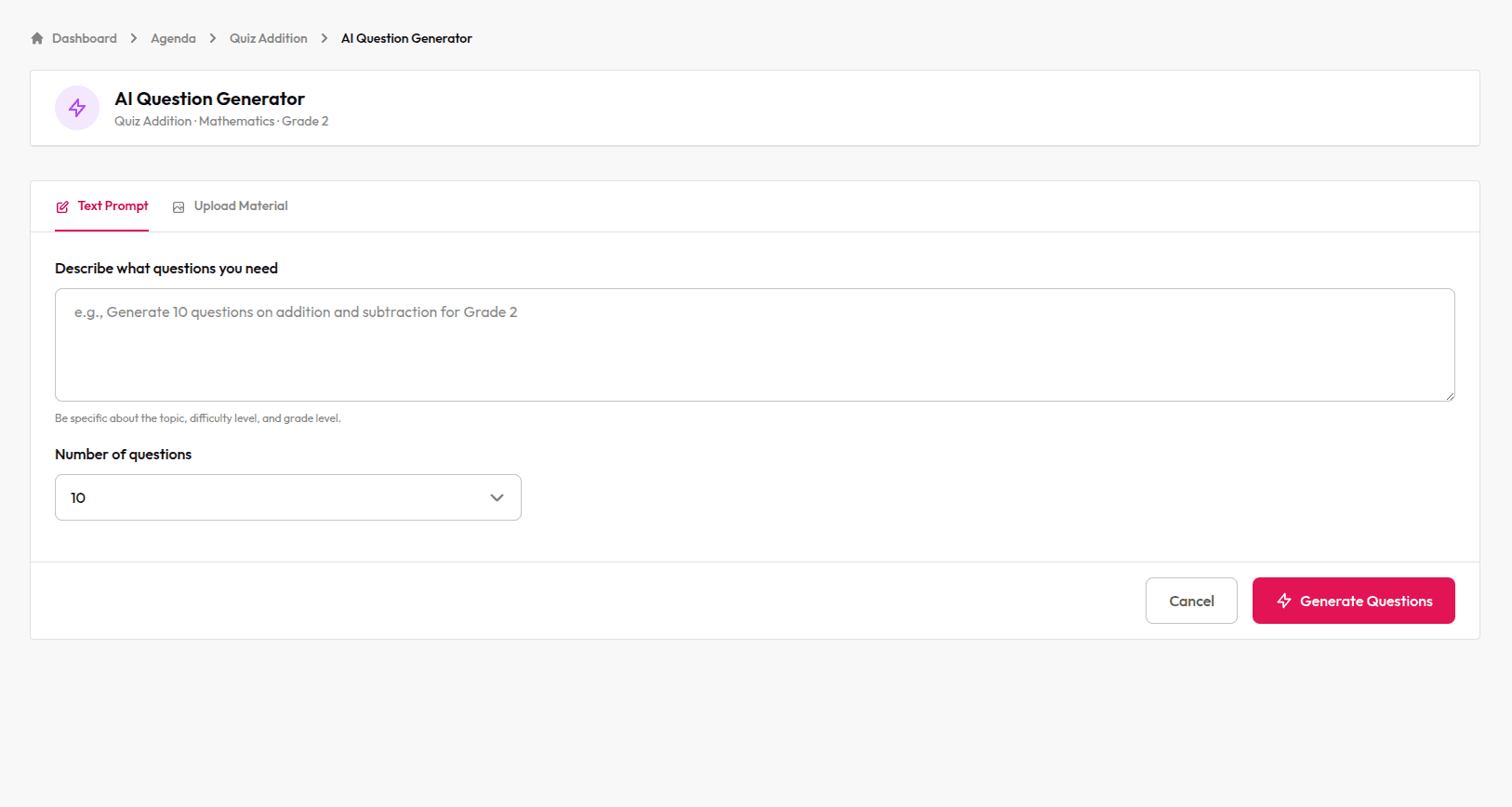 Generate exam questions with AI